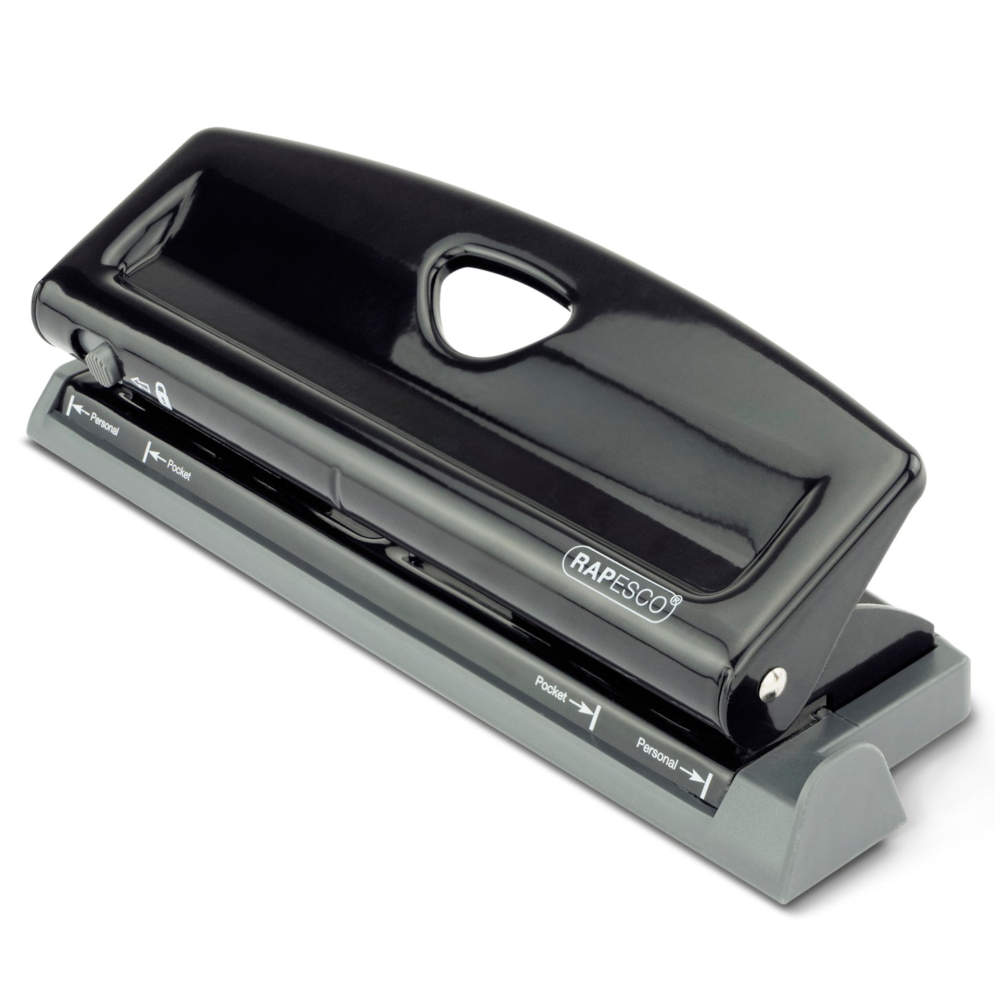 Adjustable hole punch RAPESCO, 6 holes, 9 sheets, black