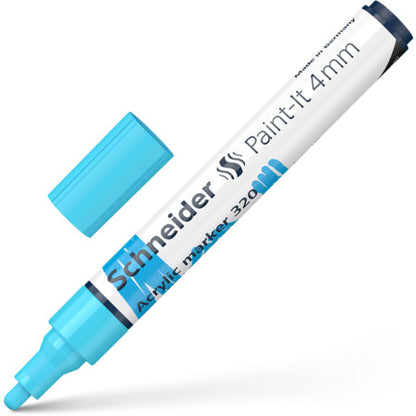 Acrylic marker SCHNEIDER Paint-it 320, 4 mm, pastel blue.