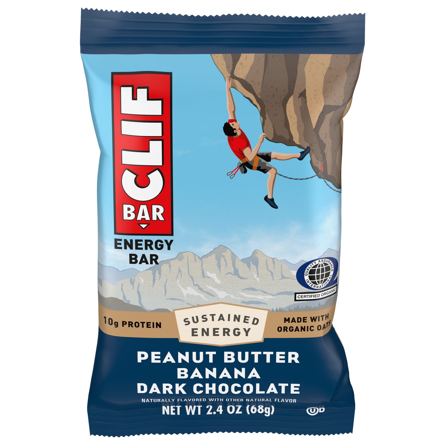 Energy bar, CLIF, with nut butter, banana and dark chocolate 68 g.