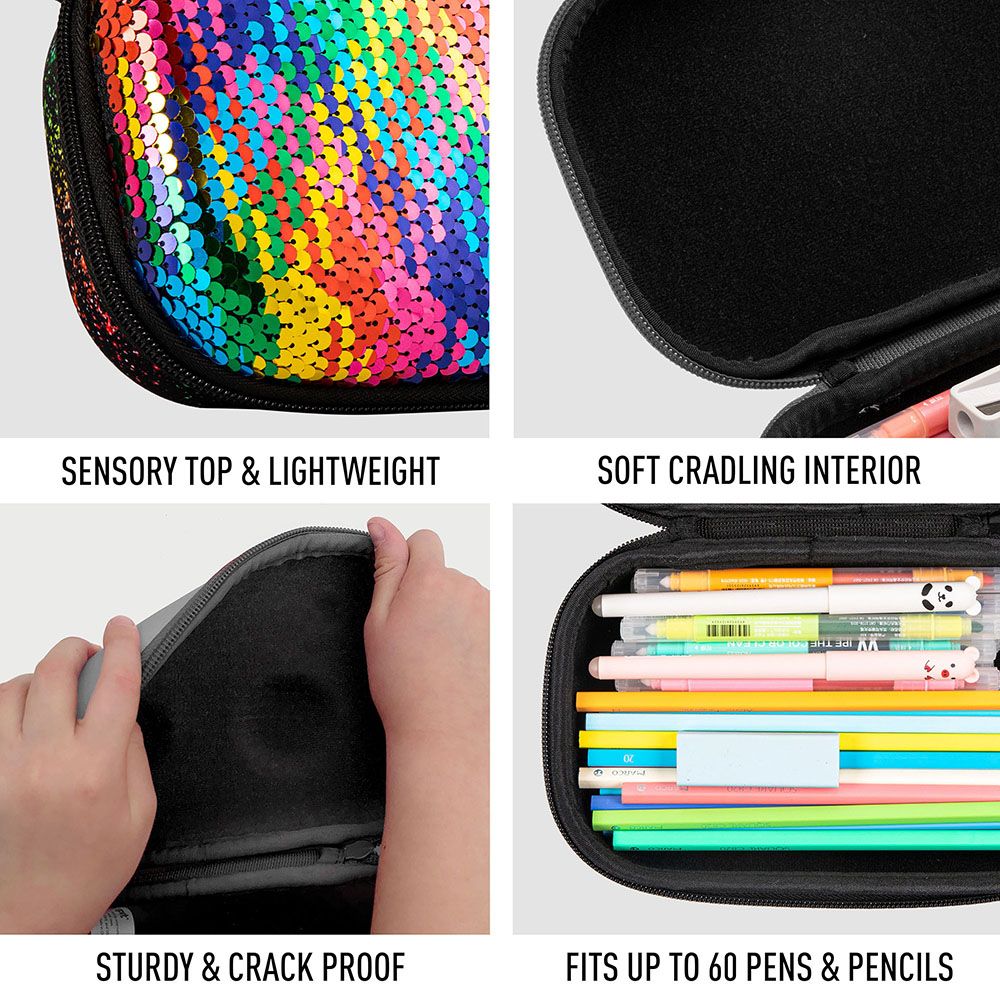 Pencil case ZIPIT Glitter Sequins, multi-colored