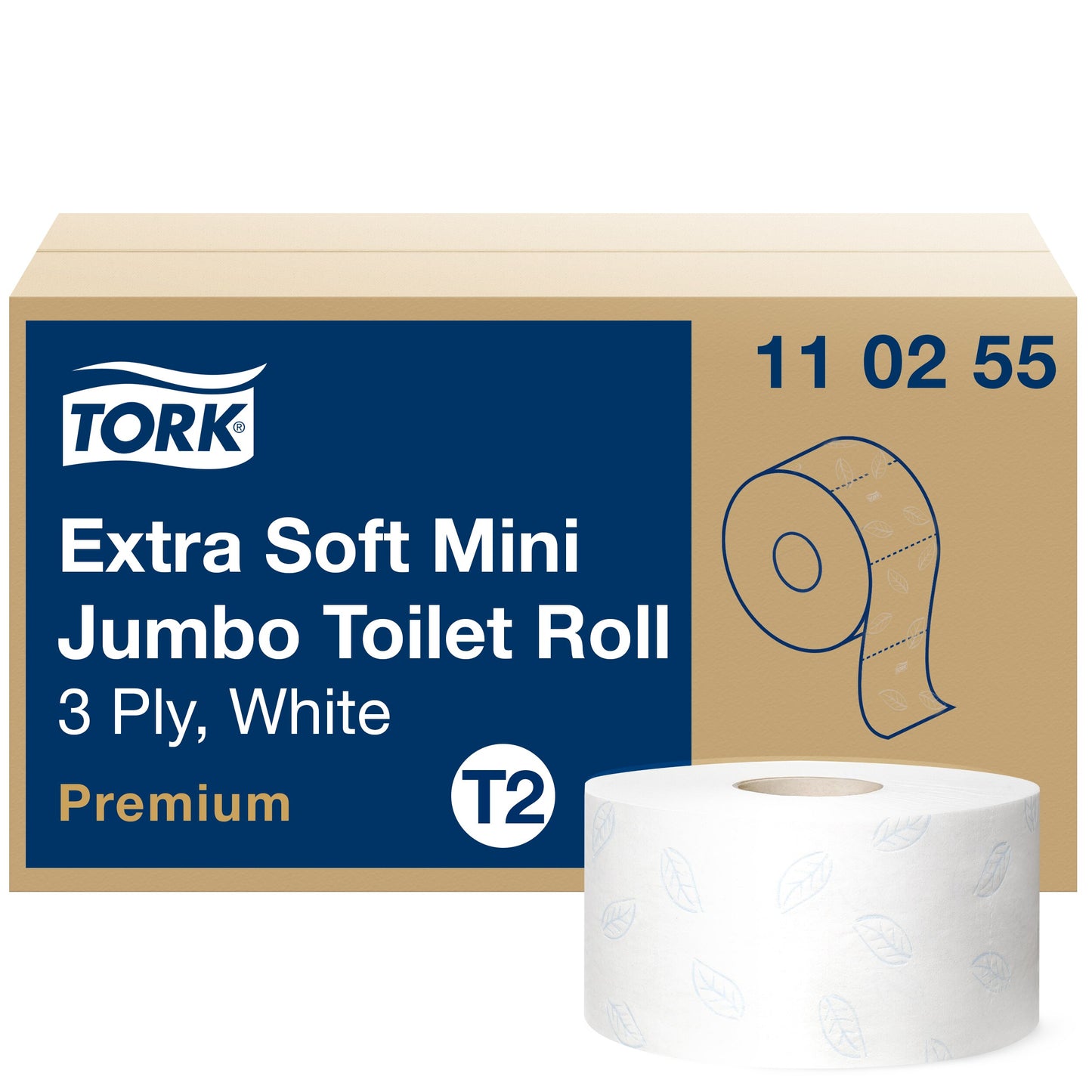 Toilet paper TORK PREMIUM MINI JUMBO EXTRA SOFT T2, 3 ply, 9.4 cm x 120 m, 110255