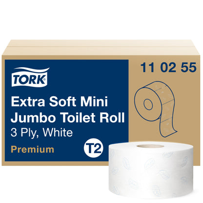 Toilet paper TORK PREMIUM MINI JUMBO EXTRA SOFT T2, 3 ply, 9.4 cm x 120 m, 110255