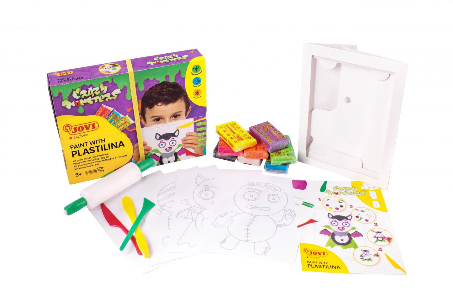 Spalvinimo plastilinu rinkinys JOVI CRAZY MONSTER, su priedais