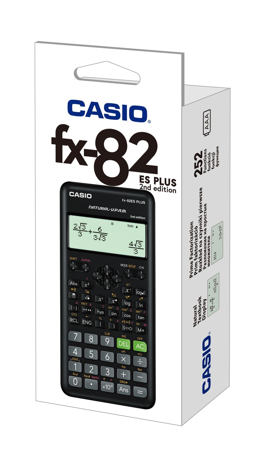 Scientific calculator CASIO FX-82ES PLUS II, 80 x 162 x 13.8 mm