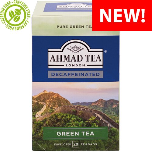 Ahmad Tea Žalioji arbata be kofeino, vokeliuose, 20 vnt.