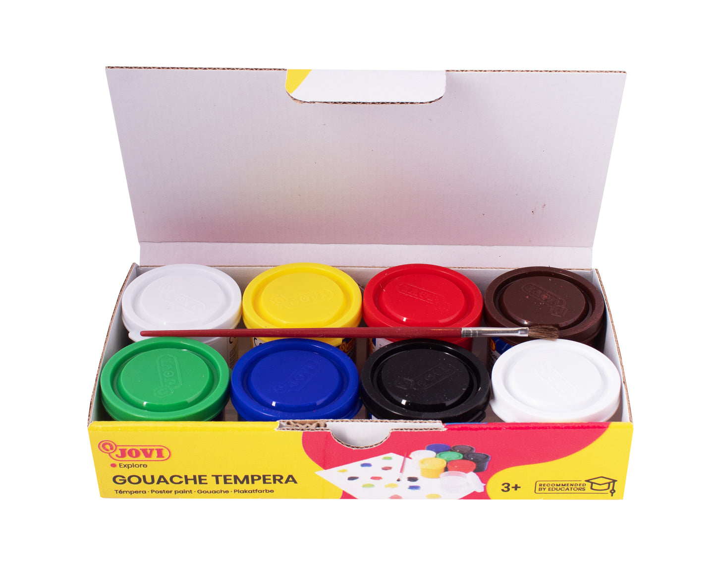 Guašas tempera JOVI, 35ml, 7 spalvų rinkinys su teptuku