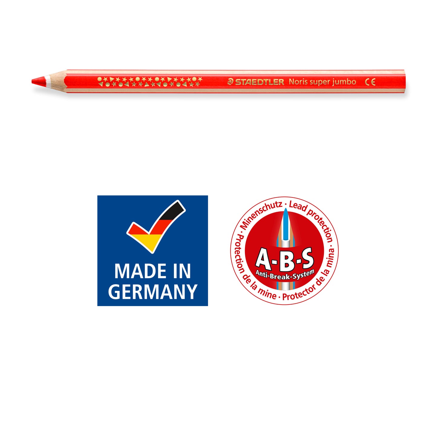 STAEDTLER SUPER JUMBO NORIS CLUB 129 large colored pencils, 6 colors
