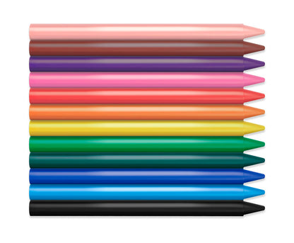 Vaškinės kreidelės JOVI Plasticolor, 12 spalvų
