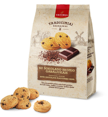 Sausainiai su šokolado gabaliukais, 250g