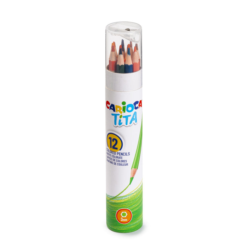 Colored pencils CARIOCA TITA, with sharpener, in a box, 12 colors