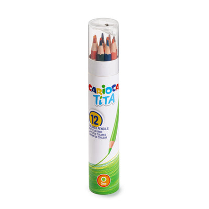 Colored pencils CARIOCA TITA, with sharpener, in a box, 12 colors