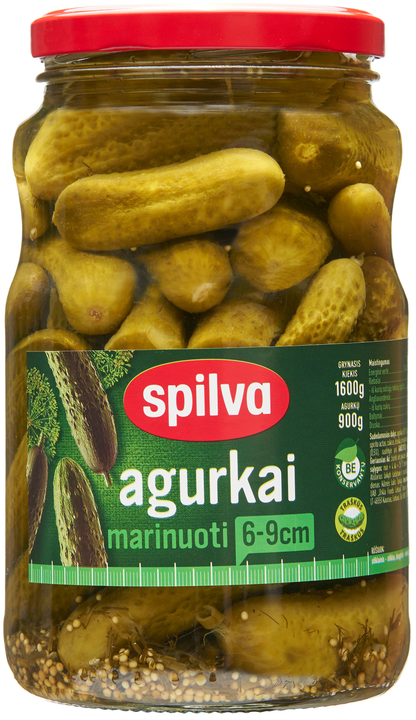 Marinuoti agurkai SPILVA, 1600 g / 900 g