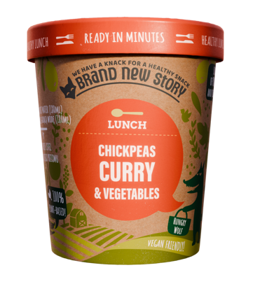Quick-cooking chickpeas with curry and vegetables, 70 g