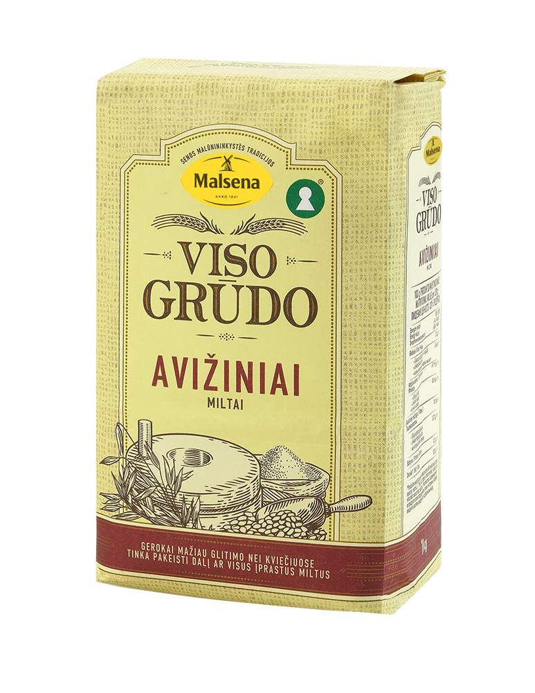 Visų grūdo dalių avižiniai miltai MALSENA, 1 kg