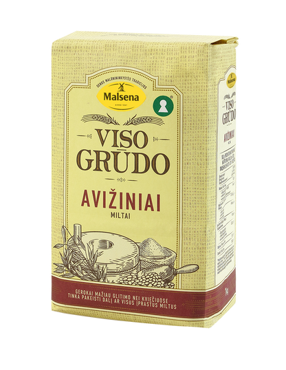 Visų grūdo dalių avižiniai miltai MALSENA, 1 kg