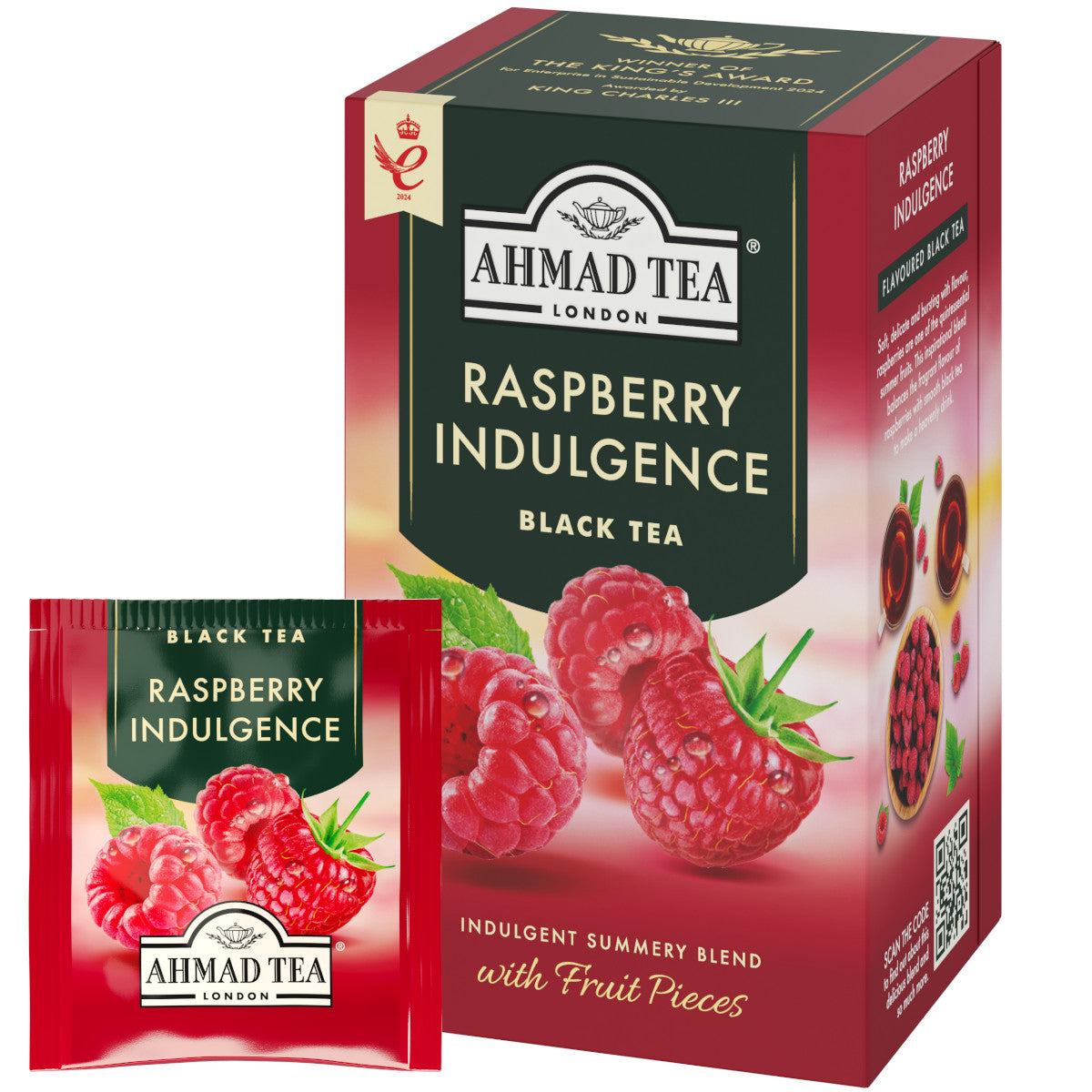 AHMAD ALU RASPBERRY tea, 20 sachets with thread, 2 g each