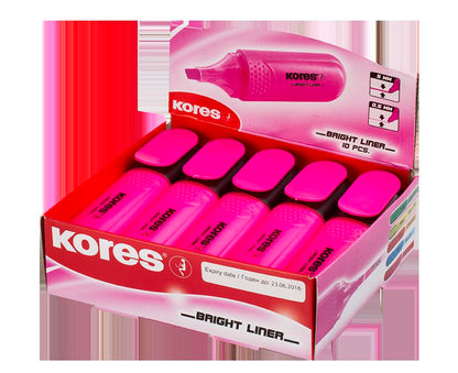 Text marker KORES BRIGHT LINER, pink