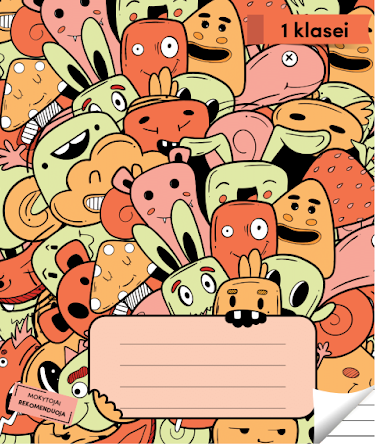 Ruled notebook, for grade 1, 12 pages. Inner pages weight – 90 g/m2. With rules and games.