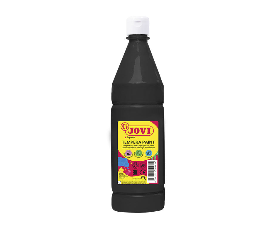 Liquid gouache in a bottle JOVI 1000 ml, black color