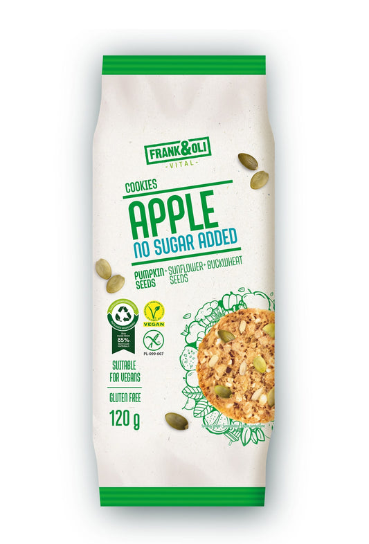 Vegan apple cookies FRANK&amp;OLI, with pumpkin seeds, sunflower seeds and buckwheat, 120g