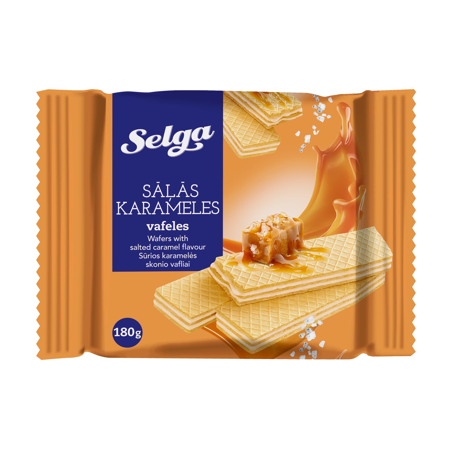 Sūrios karamelės skonio vafliai  SELGA, 180g