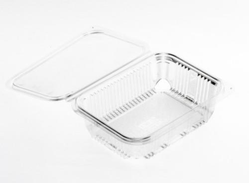 Salad container, square, with lid, PET, 18.7 x 14.4 x 6.5 cm, 1 l, 50 pcs.
