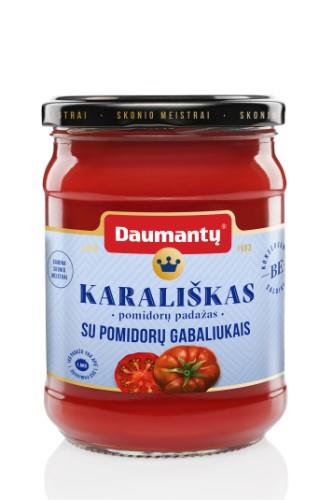 Tomato sauce, DAUMANTŲ KARALIŠKAS, with tomato pieces, 26% paste, 40% GFR, 500 g