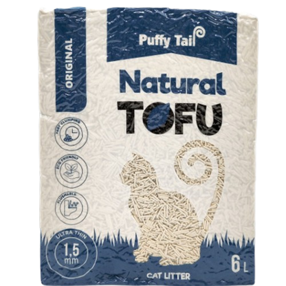 Tofu kraikas PUFFY TAIL "ORIGINAL", 1,5mm granulės, 2,4 kg