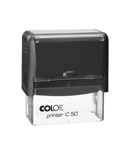 COLOP Printer C50 stamp, black body, blue pad