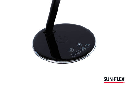 SUN-FLEX®QLITE™ desk lamp with integrated wireless phone charger, black