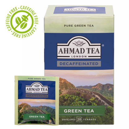Ahmad Tea Žalioji arbata be kofeino, vokeliuose, 20 vnt.