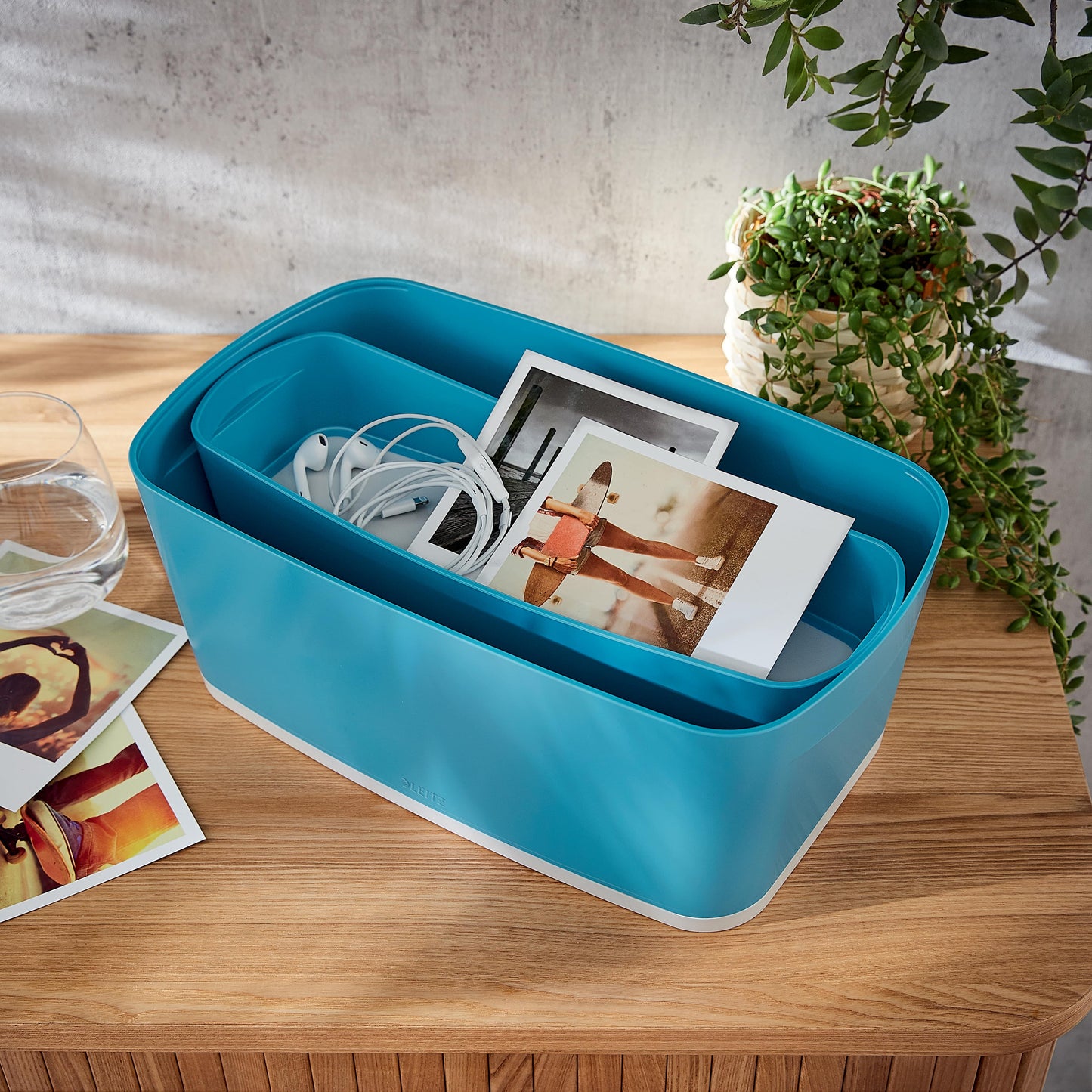 Daiktadėžė Cosy L:MyBox, pailga, mėlynos sp.