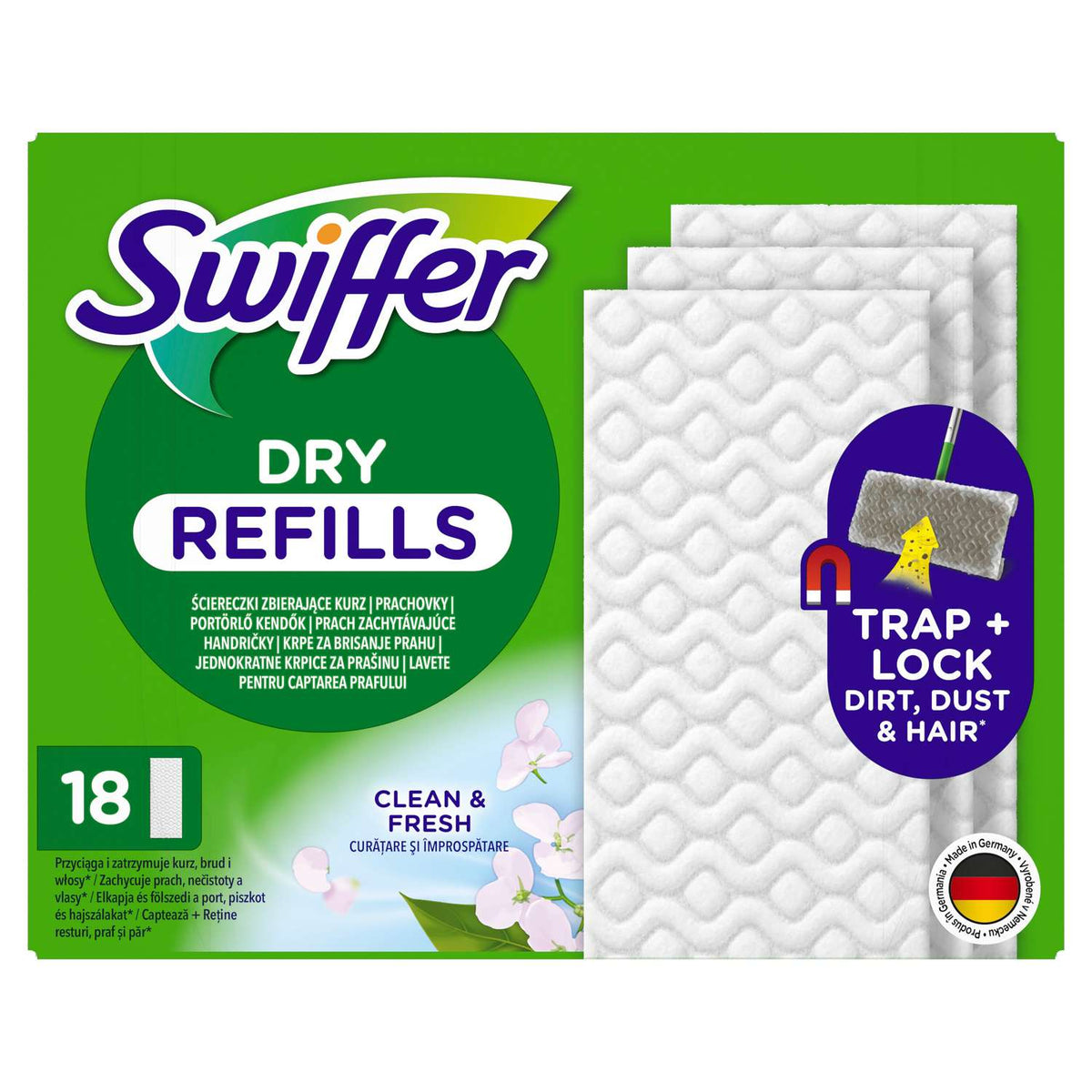 Swiffer Sweeper sausos šluostės, papildymas 18vnt