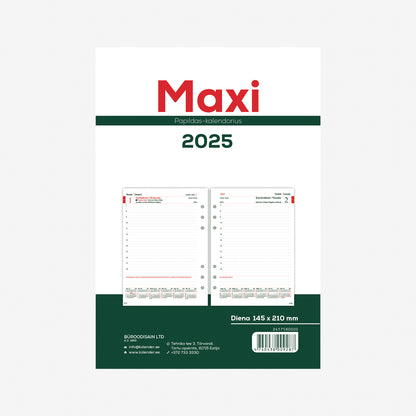 Vidaus blokas kalendoriui MAXI DAY organizer A5, 2027