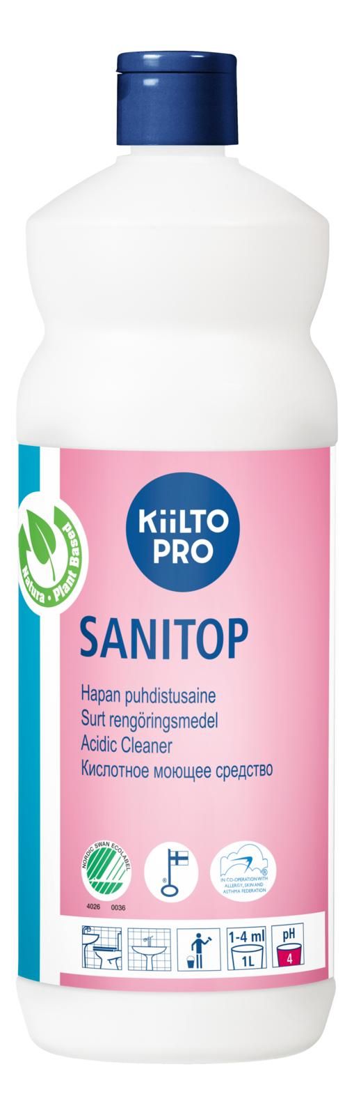 Acidic sanitary cleaner KIILTO Sanitop, 1 l