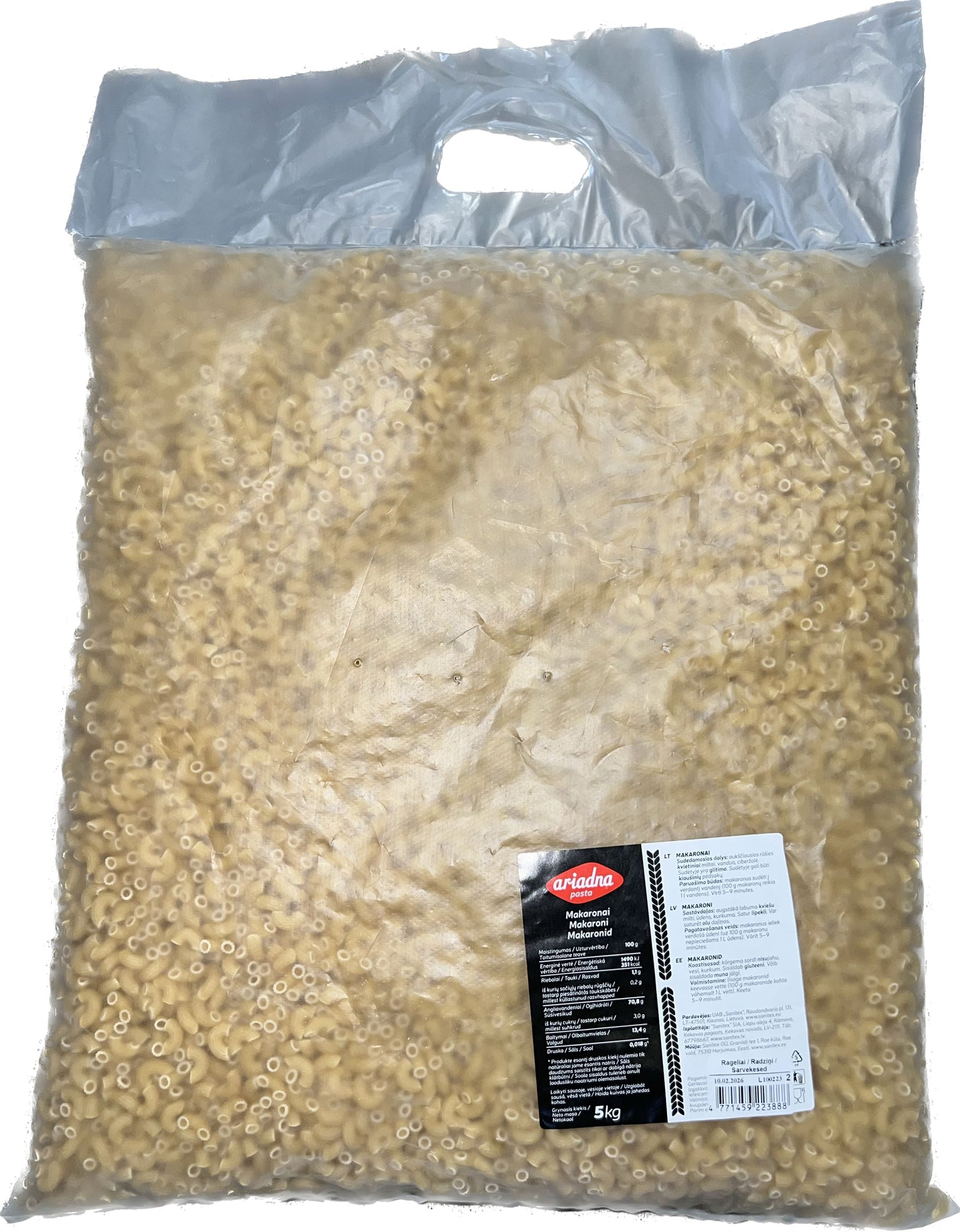 Makaronai ARIADNA, rageliai, 5 kg