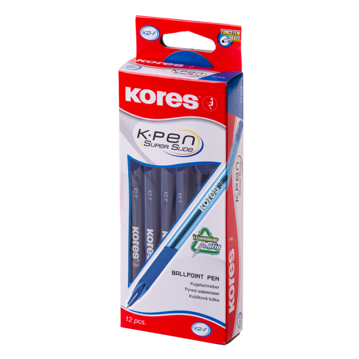 Tušinukas KORES K6-F, 0.5 mm, mėlynos spalvos tušas