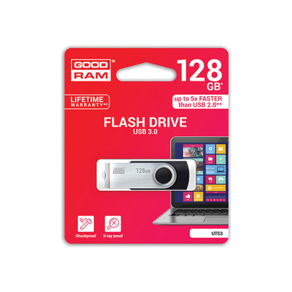 USB 3.2 Gen 1 flash drive GOODRAM UTS3 128GB, black