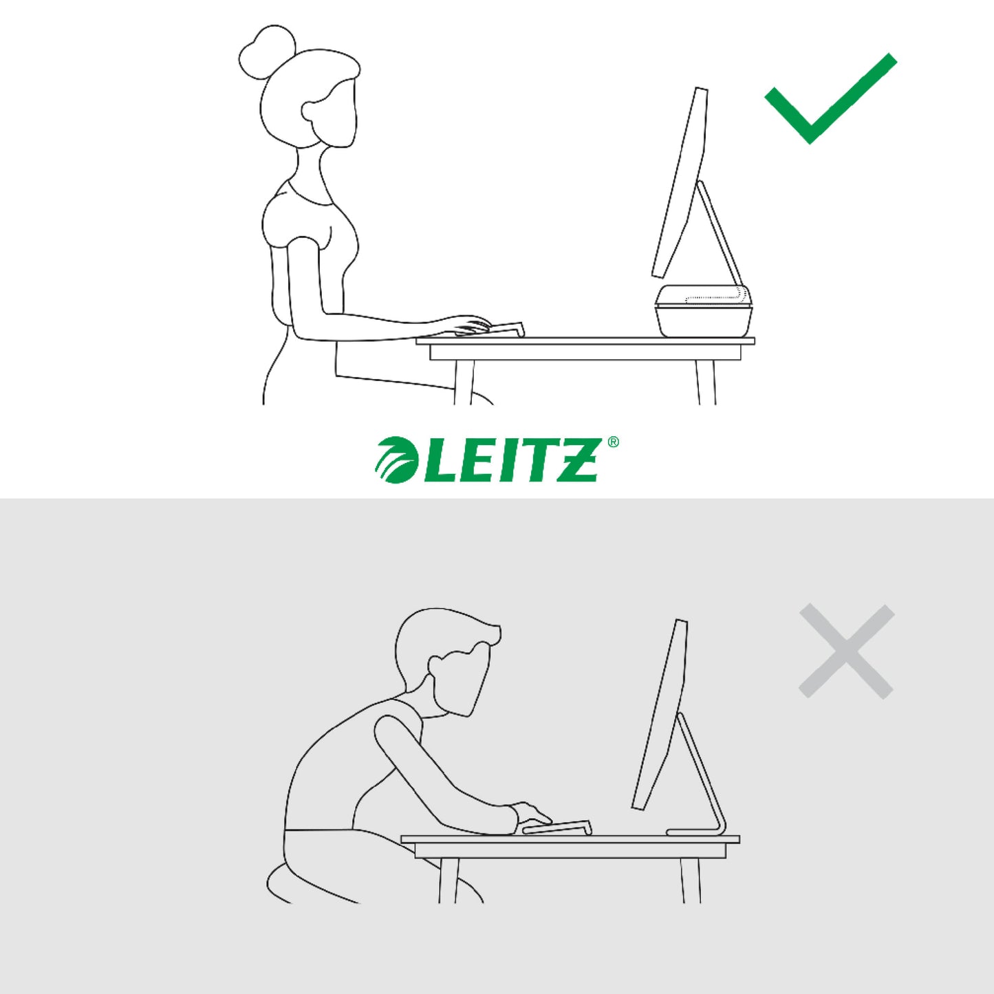 Monitor stand Leitz Ergo, adjustable, gray