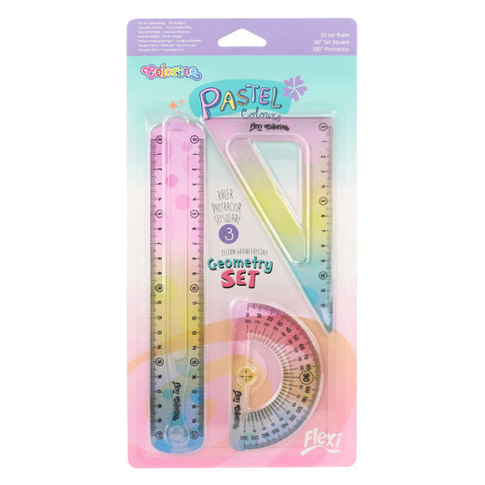 Flexible ruler set COLORINO Pastel, 3 pieces