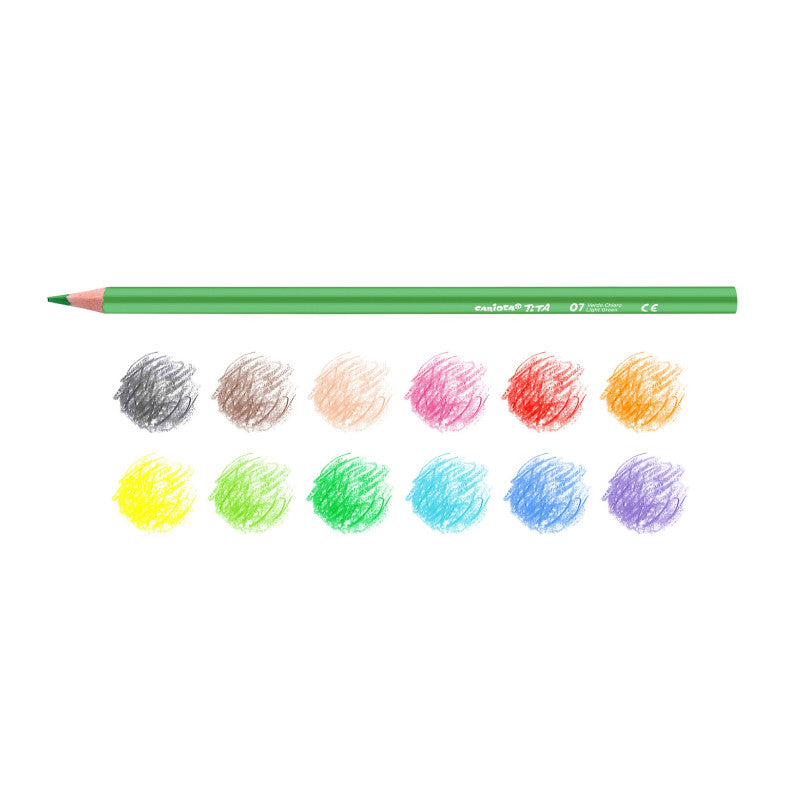 Colored pencils CARIOCA TITA, trihedral, 12 colors