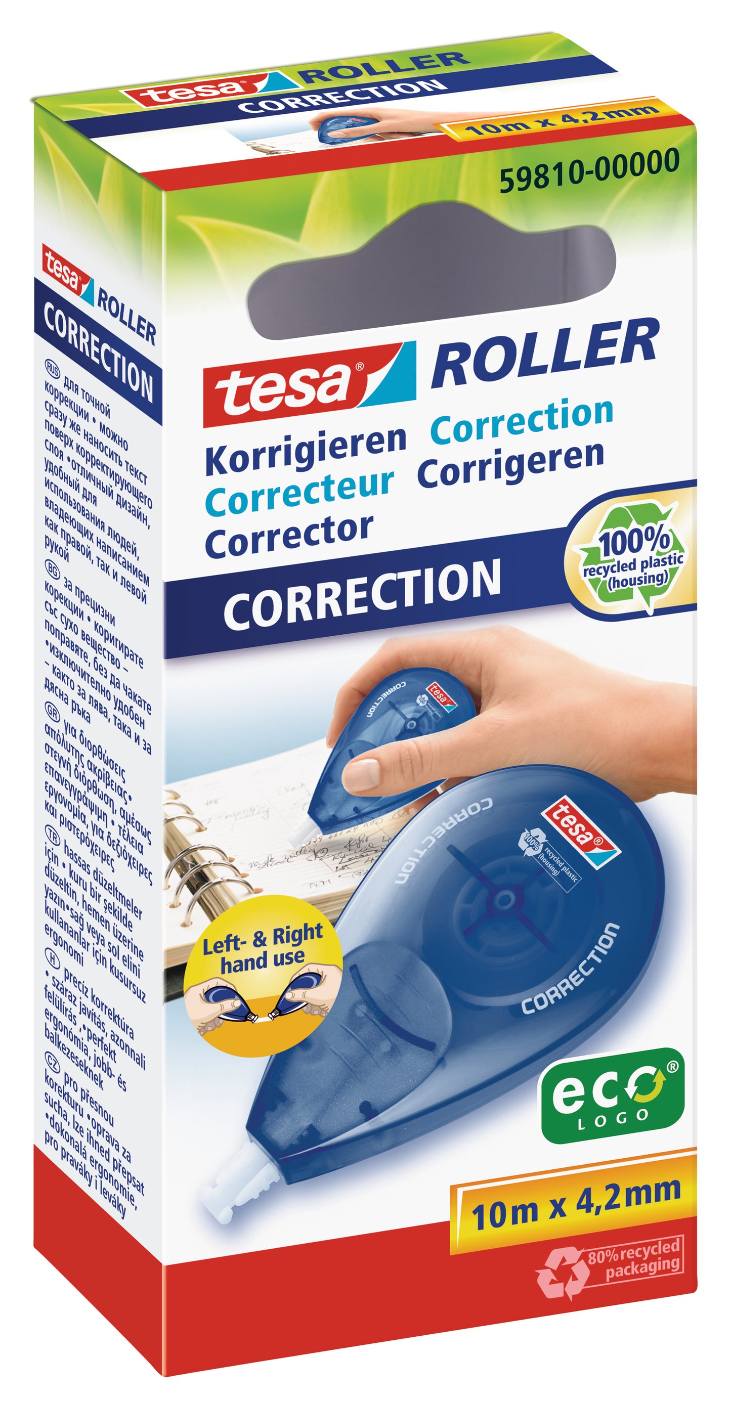 Correction tape TESA ECO LOGO, 4.2 mm x 10 m