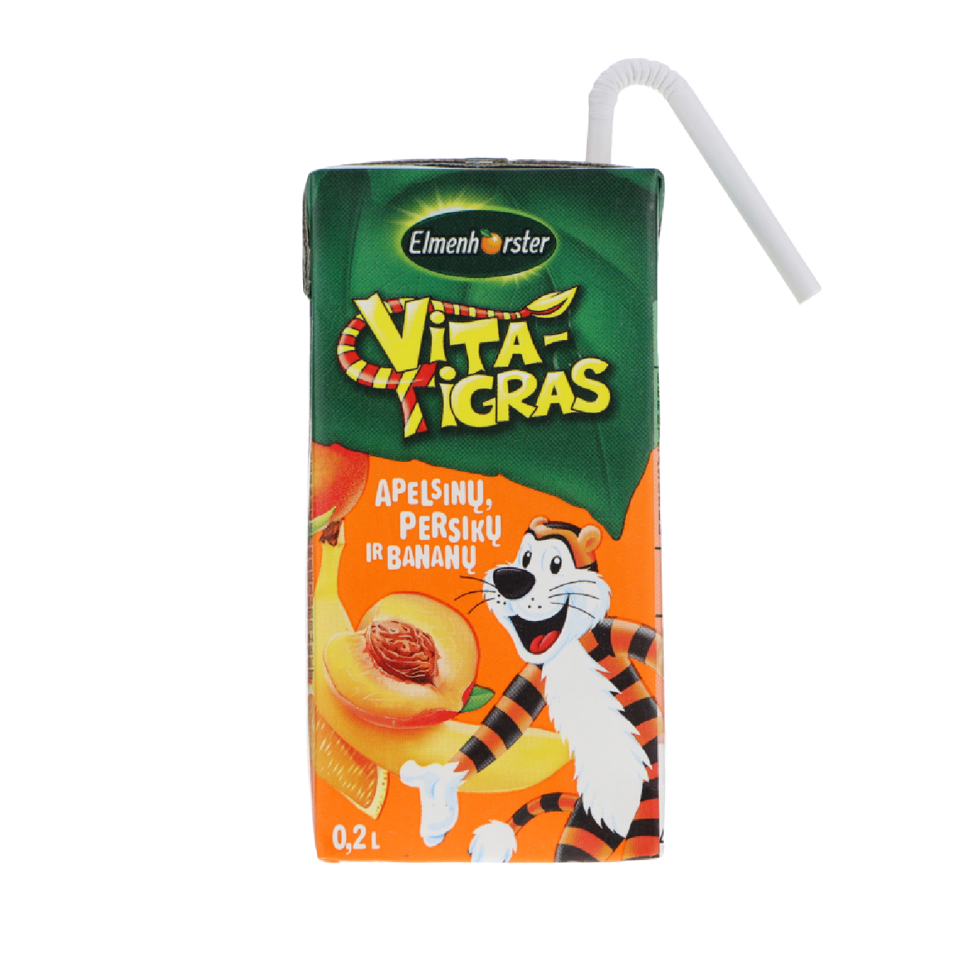 Juice drink ELMENHORSTER Vita Tigras, orange, peach and banana, 200 ml
