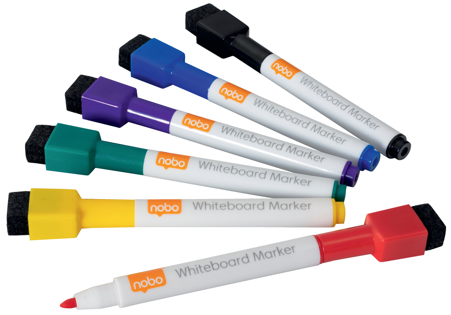 Whiteboard markers NOBO Mini, with eraser, 6 pcs., assorted colors