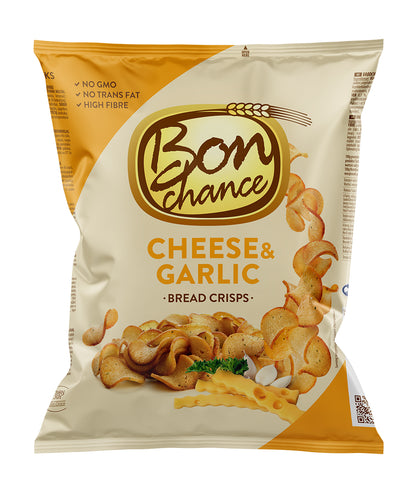 Duonos traškučiai BON CHANCE sūrio ir česnakų skonio, 120 g