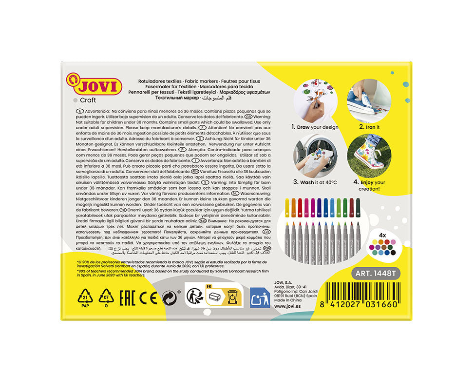 Felt-tip pens JOVI Textil, 48 pcs.