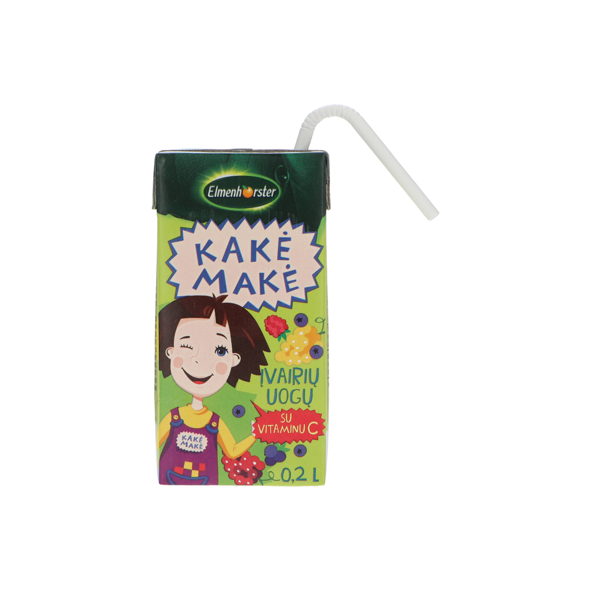 Mixed berry juice drink ELMENHORSTER KAKĖ MAKĖ, with vitamin C, 0.2 l
