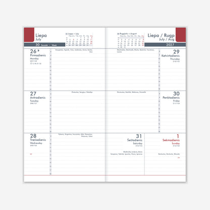 Calendar MIDI 2026, 90 x 167 mm, PU, ​​dark blue
