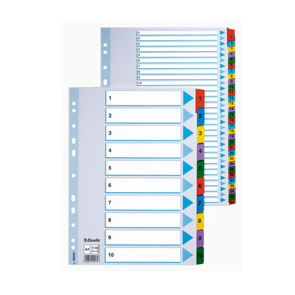 Cardboard colored dividers ESSELTE, 1-31, A4