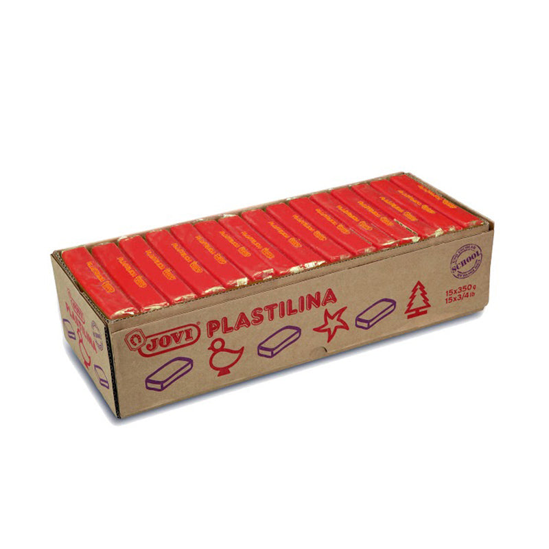 Plasticine JOVI, 350g. dark red color.